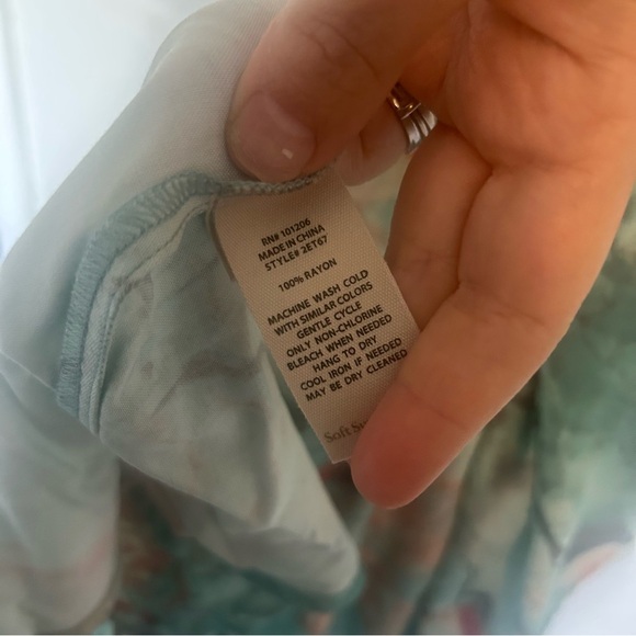 Soft Surroundings waterfront shirt dress abstract teal size M NWT - Picture 7 of 11